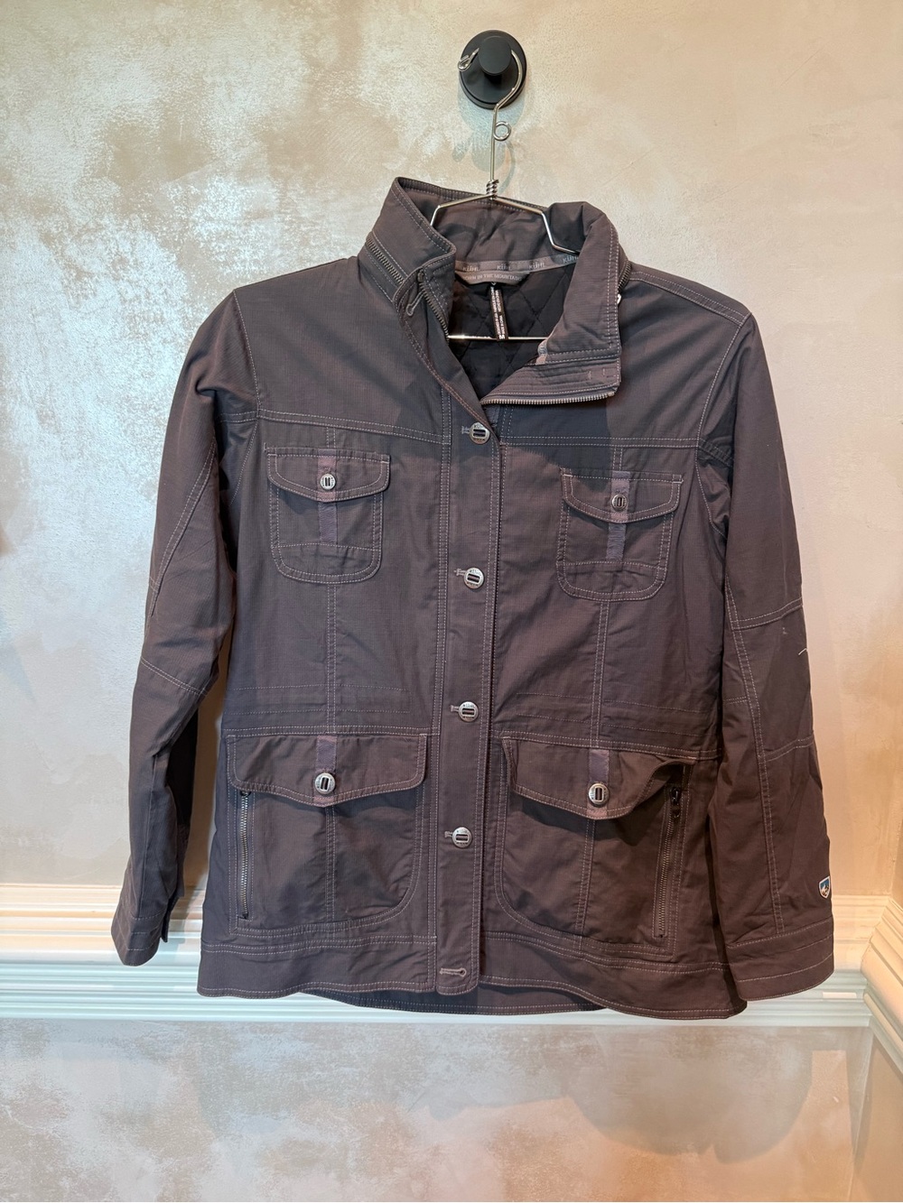 Women's Dark Gray Utility Jacket - Casual Field Coat